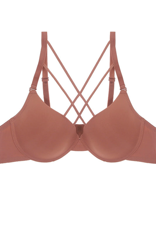 Plunge-Front Criss-Cross Bra